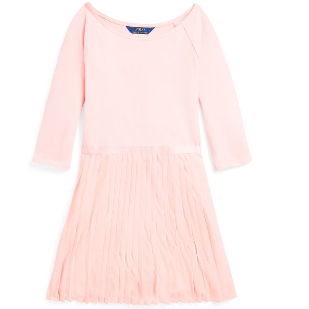 Polo Ralph Lauren Pink Pleated Stretch Dress
